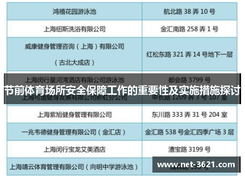节前体育场所安全保障工作的重要性及实施措施探讨
